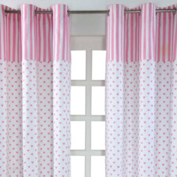 Homescapes Pink Love Hearts Ready Made Eyelet Curtain Pair, 137 X 228 Cm Drop - thumbnail 2