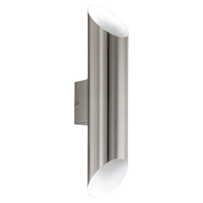 Stylish Ip44 Outdoor Wall Light With Built-In Led - Stainless Steel & White Finish - image 1