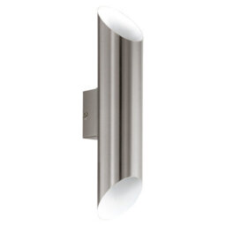 Stylish Ip44 Outdoor Wall Light With Built-In Led - Stainless Steel & White Finish