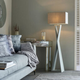 Pagazzi Lighting Pagazzi Kaden Floor Lamp With Grey Shade - thumbnail 1
