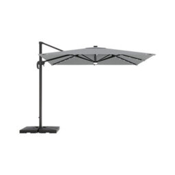 Breeins Grey Square Cantilever Parasol Umbrellas Waterproof Parasol For Backyard And Pool With Base - thumbnail 3