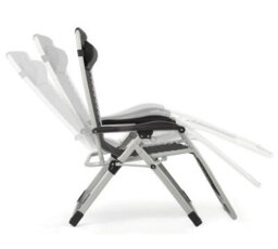 Groundlevel Luxury Gravity Garden Sun Lounger / Relaxer Chair With Cushion - Black - thumbnail 2