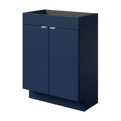GoodHome Imandra Slimline Matt Blue Double Bathroom Cabinet (H) 820mm (W) 600mm - image 1