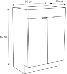 GoodHome Imandra Slimline Matt Blue Double Bathroom Cabinet (H) 820mm (W) 600mm - thumbnail 3