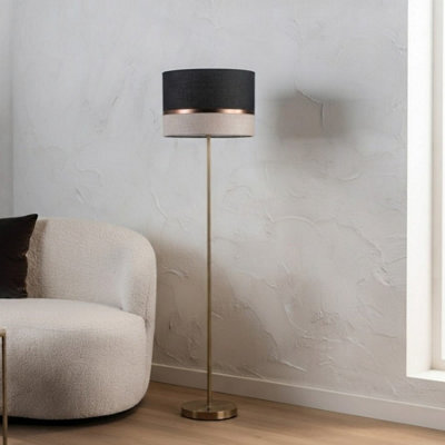 Garden Greatness Brown Velvet Stripe Floor Lamp Statement Light - image 1