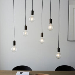 Luminosa Lighting Luminosa Stellan Plate Pendant Ceiling Lamp, Oak Stained Plywood, Anthracite Finish - thumbnail 4