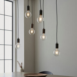 Luminosa Lighting Luminosa Stellan Plate Pendant Ceiling Lamp, Oak Stained Plywood, Anthracite Finish - thumbnail 5