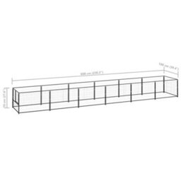 Berkfield Durable Dog Kennel Black 6 M2 Steel - thumbnail 6
