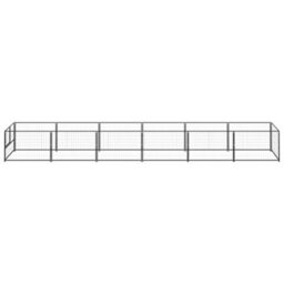 Berkfield Durable Dog Kennel Black 6 M2 Steel - thumbnail 1