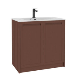 Royal Bathrooms Elmore 800mm Traditional Floor Standing 2 Door Bathroom Vanity Unit With Sintered Stone Basin Sink Terracotta Clay - thumbnail 6