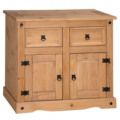 Mercers Furniture Corona Sideboard 2 Door 2 Drawer Cupboard Cabinet Storage Solid Wood Pine Wooden With Mexican Styling - image 1