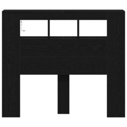 Berkfield Storage Headboard With Led Lights Black Oak 120X18,5X103,5 Cm - thumbnail 6