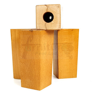 L&F 4X Replacement Furniture Legs Solid Wood 110mm High Sofas Chairs Settee Cabinets Legs Self Fixing Oak - image 1