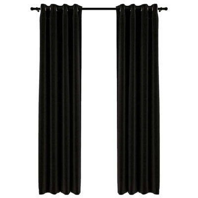 Berkfield Premium Linen-Look Blackout Curtains 2 Pcs Anthracite 140X225Cm