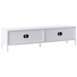 Wyld And Coco Novahome White Tv Stand - Metal Legs, Cable Management, Fluted Front - thumbnail 6