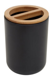 Orsina Modern Black Toothbrush Holder, Sustainable Toothbrush Cup With Divider, Holder For Bathroom Accessories - thumbnail 6