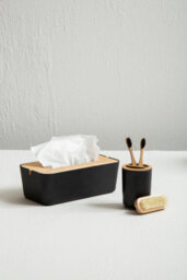 Orsina Modern Black Toothbrush Holder, Sustainable Toothbrush Cup With Divider, Holder For Bathroom Accessories - thumbnail 4