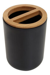 Orsina Modern Black Toothbrush Holder, Sustainable Toothbrush Cup With Divider, Holder For Bathroom Accessories - thumbnail 5