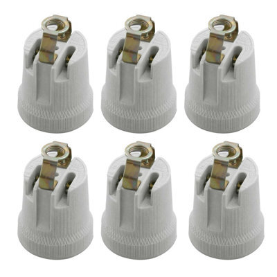 6 Pack E27 Bulb Holder Edison Screw Ceramic Porcelain Lamp Holder For Table,wall Lamp 60W Pendant Light Socket 240V Uk - image 1