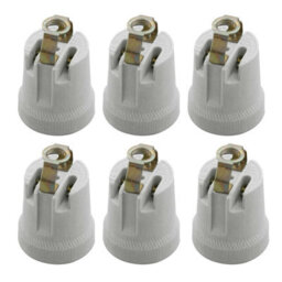 6 Pack E27 Bulb Holder Edison Screw Ceramic Porcelain Lamp Holder For Table,wall Lamp 60W Pendant Light Socket 240V Uk