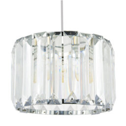 Happy Homewares Contemporary Easy Fit Chrome Pendant Shade With Clear Acrylic Rectangular Rods - thumbnail 2