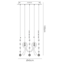 Luminosa Lighting Luminosa Class Pendant Round 10 Light G4 Polished Chrome/white Glass/crystal, Not Led/cfl Compatible - thumbnail 5