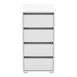 FurniComp LTD Furnicomp Dallas Universal 4 Drawers Matt White 40Cm Tall Narrow Internal Chest Of Drawers For Wardrobes - thumbnail 2