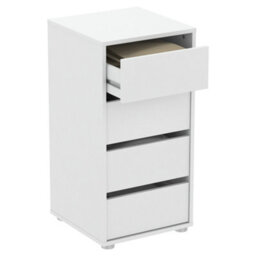 FurniComp LTD Furnicomp Dallas Universal 4 Drawers Matt White 40Cm Tall Narrow Internal Chest Of Drawers For Wardrobes - thumbnail 3