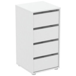 FurniComp LTD Furnicomp Dallas Universal 4 Drawers Matt White 40Cm Tall Narrow Internal Chest Of Drawers For Wardrobes - thumbnail 1