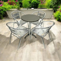Garden Patio Sets, Aluminium Furniture Sets, Cafe Furniture 4 Chairs 1 Table - thumbnail 1