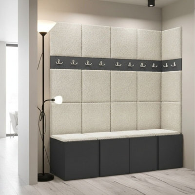 Anteroom Set Orion Ii Graphite Shoe Cabinet Hangers Cream Panels - image 1