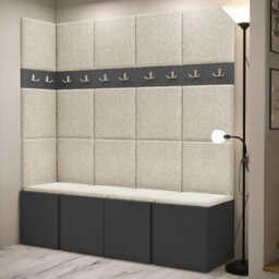 Anteroom Set Orion Ii Graphite Shoe Cabinet Hangers Cream Panels - thumbnail 2