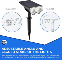 Cuqoo 48 Led Solar Landscape Light Warm White 3000K Waterproof Outdoor Garden Patio Driveway Pathway Lawn Decor Ground Terrace - thumbnail 4