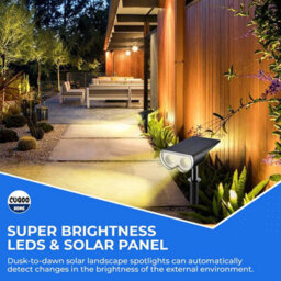 Cuqoo 48 Led Solar Landscape Light Warm White 3000K Waterproof Outdoor Garden Patio Driveway Pathway Lawn Decor Ground Terrace - thumbnail 5