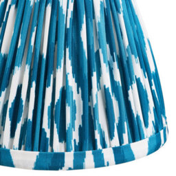 Loops Elegant Handcrafted 16Cm Tapered Cylinder Lamp Shade In Marlin Blue Fabric - thumbnail 3