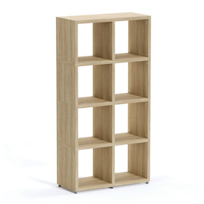 RB UK Shelf Depot 8 Cube Shelving Unit Eco-Friendly Bookcase Freestanding Heavy Duty Oak, Made In Austria (H)1470mm (W)740mm (D)330mm