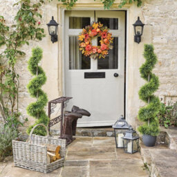 120Cm Faux Topiary Tree With Metal Pole, Weather Resistant - thumbnail 2