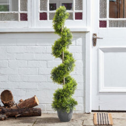 120Cm Faux Topiary Tree With Metal Pole, Weather Resistant - thumbnail 1