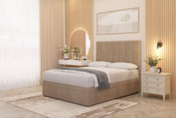 Somnior Beds Somnior Alexas Divan Bed Set With Midnight Pocket Sprung Mattress And Headboard Beige Plush - thumbnail 4