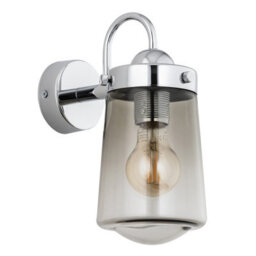 Luminosa Lighting Luminosa Pasadena Outdoor Wall Lantern Smoky, Chrome Ip44 - thumbnail 2