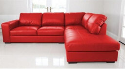 Westpoint Venice Big Corner Sofa Faux Leather Red Right Hand Side - thumbnail 1