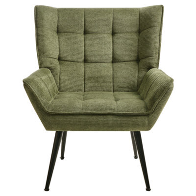Wyld And Coco Luxora Armchair Green - Water-Repellent Quilted Fabric With Armrests, W75 X D60 X H85Cm - image 1