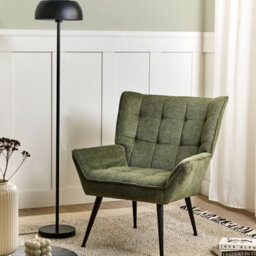 Wyld And Coco Luxora Armchair Green - Water-Repellent Quilted Fabric With Armrests, W75 X D60 X H85Cm - thumbnail 2