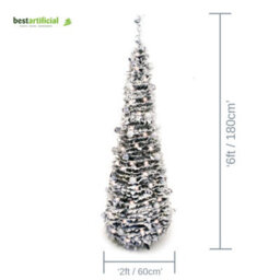 Best Artificial 6Ft Dual-Lights Snow Flocked Frosted Pop-Up Pre-Decorated Pre-Lit Christmas Tree - thumbnail 8