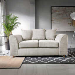Abakus Direct Jumbo White Cord 2 Seater Sofa For Living Room With Thick Luxury Deep Filled Cushioning - thumbnail 1