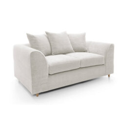 Abakus Direct Jumbo White Cord 2 Seater Sofa For Living Room With Thick Luxury Deep Filled Cushioning - thumbnail 3
