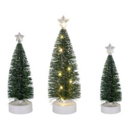 Living And Home 3-Piece Christmas Mini Led Light-Up Christmas Tree Home Decoration - thumbnail 1
