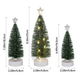 Living And Home 3-Piece Christmas Mini Led Light-Up Christmas Tree Home Decoration - thumbnail 6