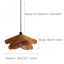 Amorly 40Cm 3-Color Dimmable Rattan Pendant Light, Bohemian Hanging Ceiling Light Fixture For Living Room, Bedroom, Dining Room, Hallway - thumbnail 7