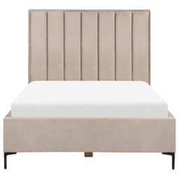 Beliani Ottoman Bed Velvet Sezanne 140 X 200 Cm (Eu Double) Taupe - thumbnail 5